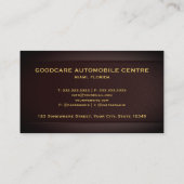 Custom Red Maroon Gold Automotive Beruflich Visitenkarte (Rückseite)