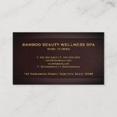 Custom Red Maroon Gold Beauty Wellness Beruf Visitenkarte (Rückseite)