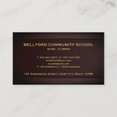 Custom Red Maroon Gold Bildung Beruflich Visitenkarte (Rückseite)