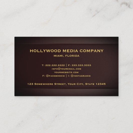 Custom Red Maroon Gold Creative Media Beruflich Visitenkarte (Rückseite)