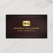 Custom Red Maroon Gold Event Management Profession Visitenkarte (Vorderseite)
