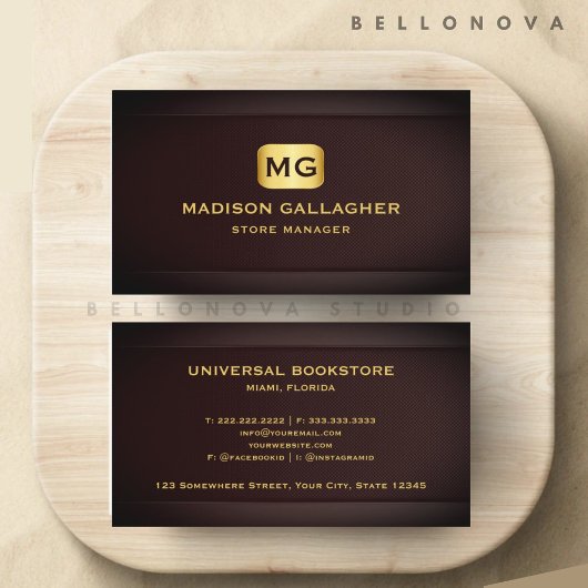 Custom Red Maroon Gold Retail Shop Beruflich Visitenkarte