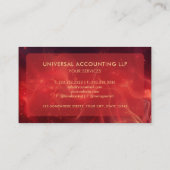 Custom Red Maroon Space Cosmos Beruflich Visitenkarte (Rückseite)