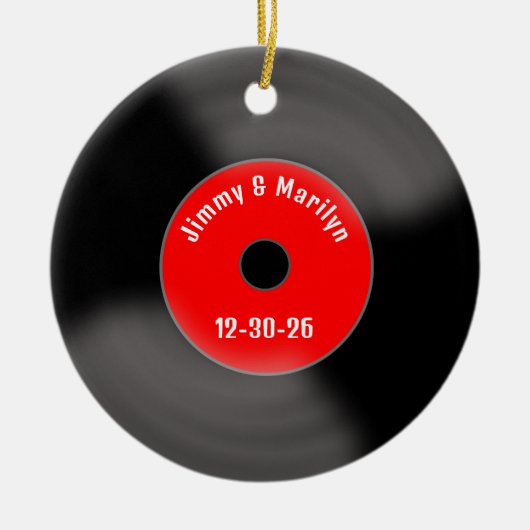 Custom Red Marriage Record Ornament (Vorne)