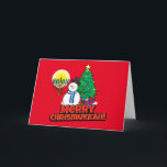 Custom Red Merry Chrismukkah Snowman mit Menorah Feiertagskarte<br><div class="desc">Fröhliche Chrismukka mit einem lustigen Schneemann, Menorah und Weihnachtsbaum auf einem roten Hintergrund. Ändern Sie den Text in das, was für Sie funktioniert, indem Sie oben auf Personalisieren klicken. Wenn Sie die Ferien vermischen, oder Sie kennen jemanden, der sowohl Hanukkah und Weihnachten feiert, dann schicken Sie ihnen diese phantastischen Schneemann...</div>