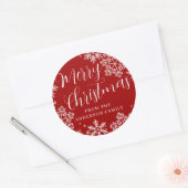 Custom Red Merry Christmas Snowflake Stickers (Umschlag)