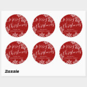 Custom Red Merry Christmas Snowflake Stickers (Blatt)