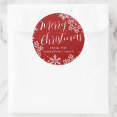 Custom Red Merry Christmas Snowflake Stickers (Tasche)