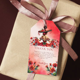 Custom Red Mexice Style Quinceañera Geschenkanhänger