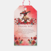 Custom Red Mexice Style Quinceañera Geschenkanhänger (Vorderseite)