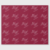 Custom Red Mr. und Mrs. Wrapping Paper Geschenkpapier (Flach)