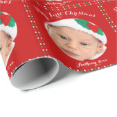 Custom Red My First Christmas Wrapper Geschenkpapier (Rolleneckpunkt)