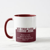 Custom Red NOT HEUTE SATAN Christliche Tasse (Links)
