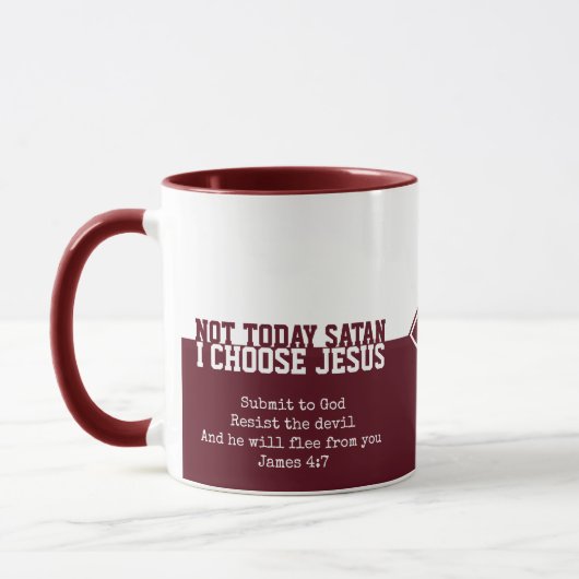 Custom Red NOT HEUTE SATAN Christliche Tasse (Links)