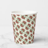 Custom Red Olive Muster Paper Cup Pappbecher (Rückseite)
