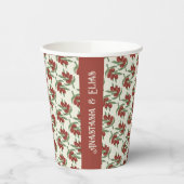 Custom Red Olive Muster Paper Cup Pappbecher (Links)