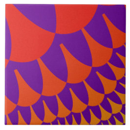 Custom Red Orange Scales Large Tile Fliese