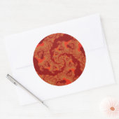 Custom Red Orange Swirl Large Round Stickers (Umschlag)