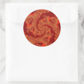 Custom Red Orange Swirl Large Round Stickers (Tasche)