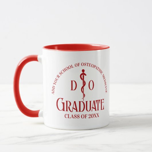 Custom Red Osteopathic Medical School Abschluss Tasse (Links)