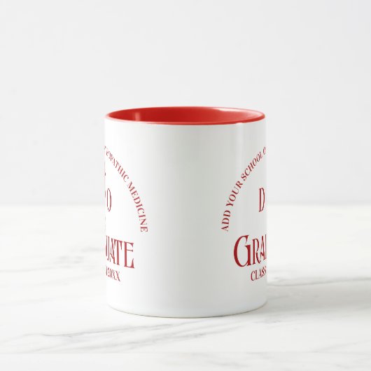 Custom Red Osteopathic Medical School Abschluss Tasse (Zentrum)