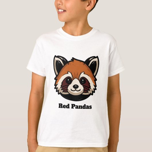 Custom Red Panda Youth T - Shirt (Name und Nummer) (Vorderseite)