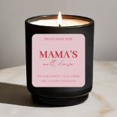 Custom Red & Pink "Mama's Melt Down" Kerze Quadratischer Aufkleber