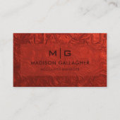 Custom Red Plastic Wrap Ästhetik Beruflich Visitenkarte (Vorderseite)