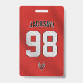 Custom Red Player Team Roster Card Sport Abzeichen Ausweis (Vorderseite)