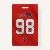 Custom Red Player Team Roster Card Sport Abzeichen Ausweis (Vorderseite)