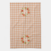 Custom Red Poppies White Yellow Daisies Wreath Geschirrtuch (Vertikal)