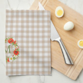 Custom Red Poppies White Yellow Daisies Wreath Geschirrtuch (Viertel Falte)