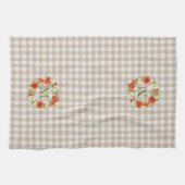 Custom Red Poppies White Yellow Daisies Wreath Geschirrtuch (Horizontal)