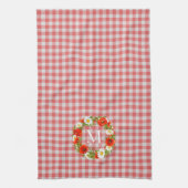 Custom Red Poppies White Yellow Daisies Wreath Geschirrtuch (Vertikal)