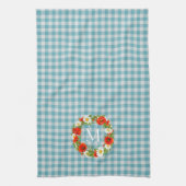 Custom Red Poppies White Yellow Daisies Wreath Geschirrtuch (Vertikal)