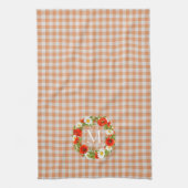 Custom Red Poppies White Yellow Daisies Wreath Geschirrtuch (Vertikal)