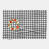 Custom Red Poppies White Yellow Daisies Wreath Geschirrtuch (Horizontal)