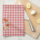 Custom Red Poppies White Yellow Daisies Wreath Geschirrtuch (Viertel Falte)