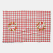 Custom Red Poppies White Yellow Daisies Wreath Geschirrtuch (Horizontal)