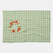 Custom Red Poppies White Yellow Daisies Wreath Geschirrtuch (Horizontal)