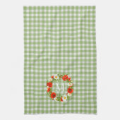 Custom Red Poppies White Yellow Daisies Wreath Geschirrtuch (Vertikal)