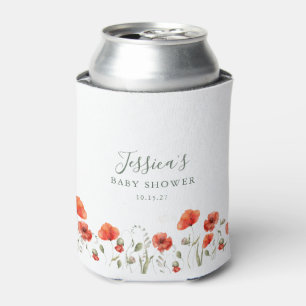 Custom Red Poppy Garden Floral Baby Dusche Dosenkühler