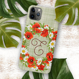 Custom Red Poppy White Yellow Daisy Wreath Case-Mate iPhone Hülle