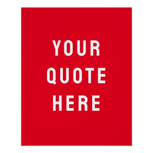 Custom Red Quote Art Personalisiert Wall Artwork Poster (Vorderseite)
