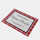 Custom Red Real Anwesen Open House Doormat Fußmatte (Schrägansicht)