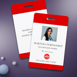 Custom Red Registered Nurse Employee Foto Ausweis