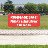 Custom Red Rummage Sale Banner (Insitu)