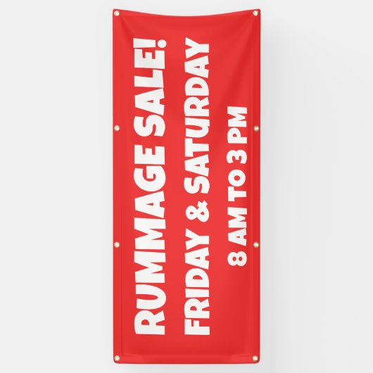 Custom Red Rummage Sale Banner (Vertikal)