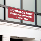Custom Red Rummage Sale Banner (Äußeres Gebäude)