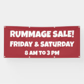Custom Red Rummage Sale Banner (Horizontal)